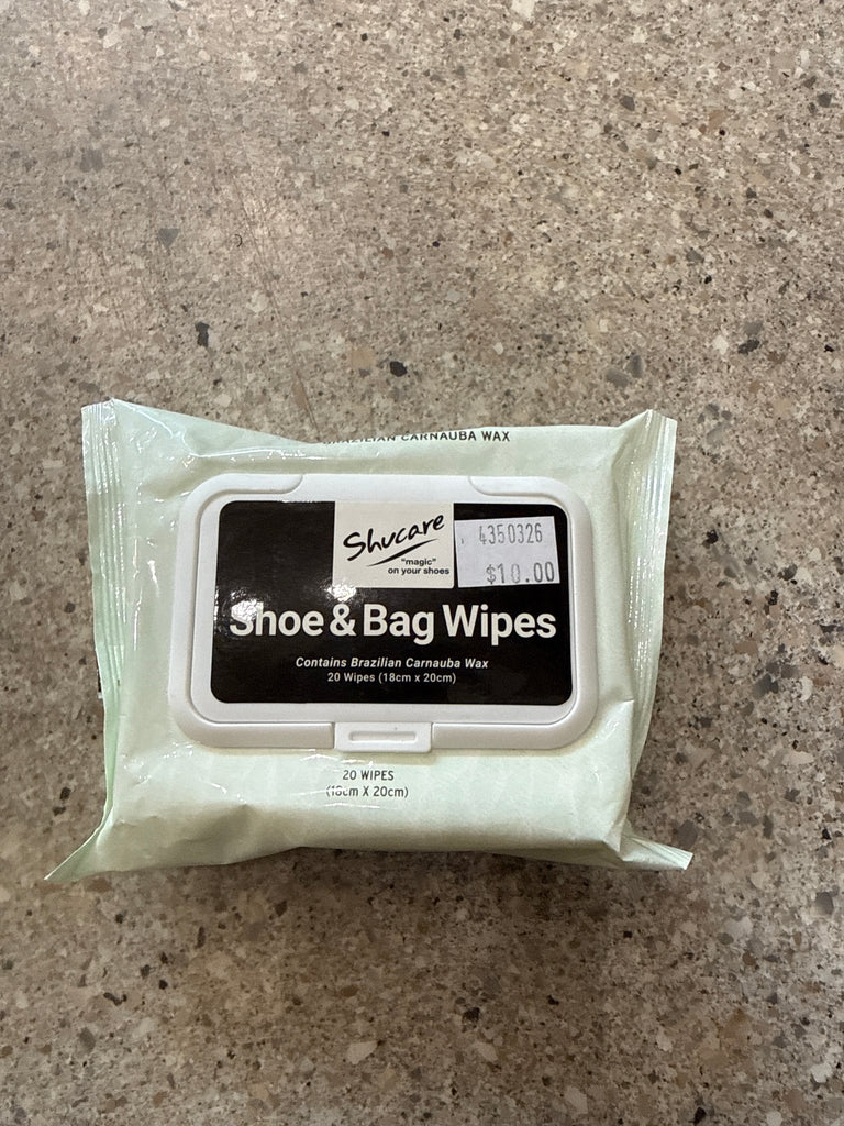 Shucare shoe and bag wipes