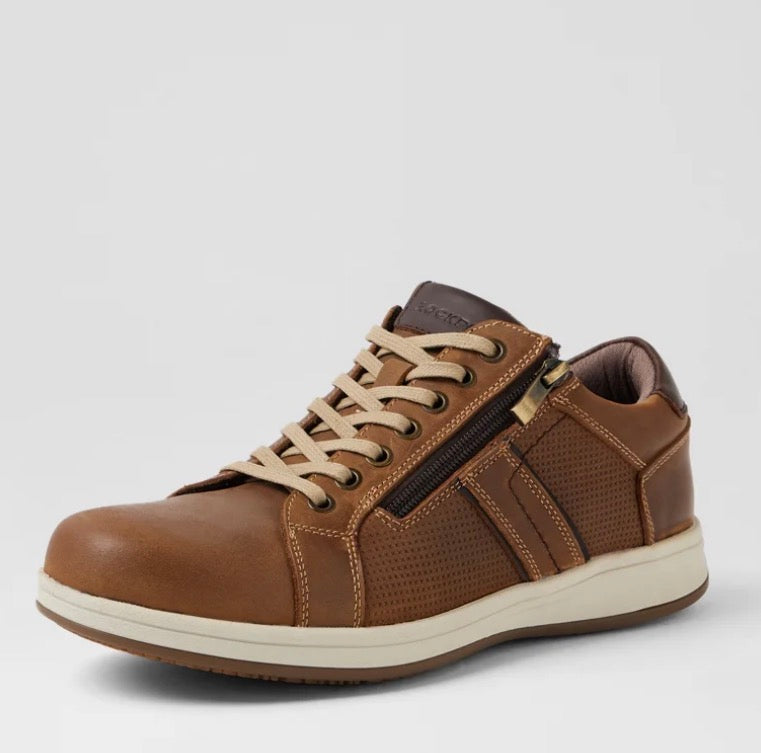 Rockport Men's Jeraldo Cognac Leather Lace Up Shoes